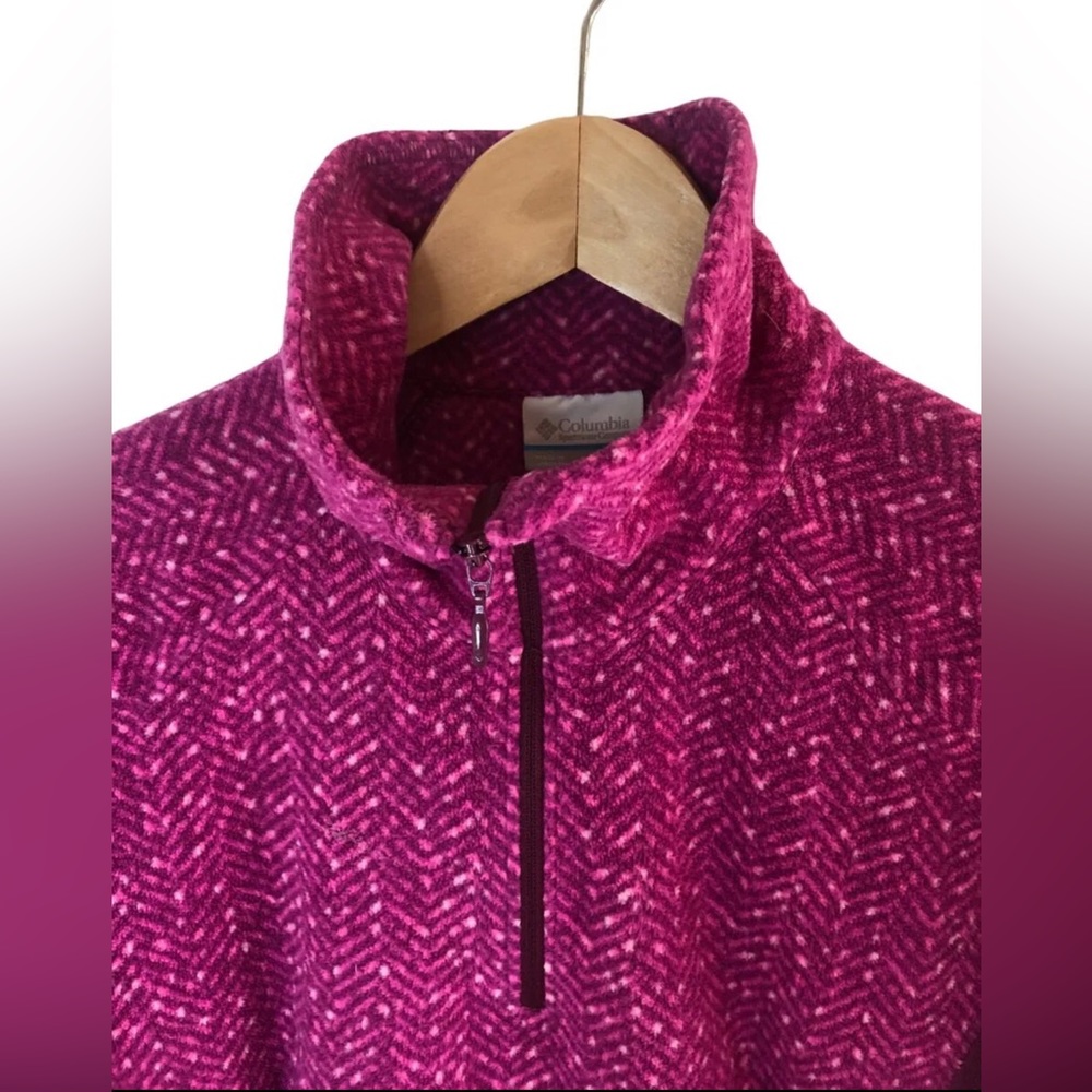 Columbia Arctic Air Printed 1/2 Zip Fuchsia Fleece Pullover Women's Size S - Picture 10 of 14